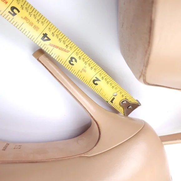 Jimmy Choo Women's Tan Peep Toe Platform Heels Sz 36.5 - Picture 6 of 11